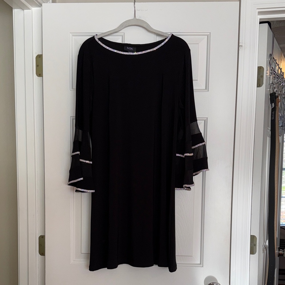 MSK Black Dress with Sheer Accents